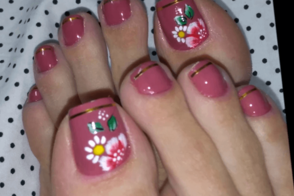 Unhas do Pé Decoradas com Flores Hoje!