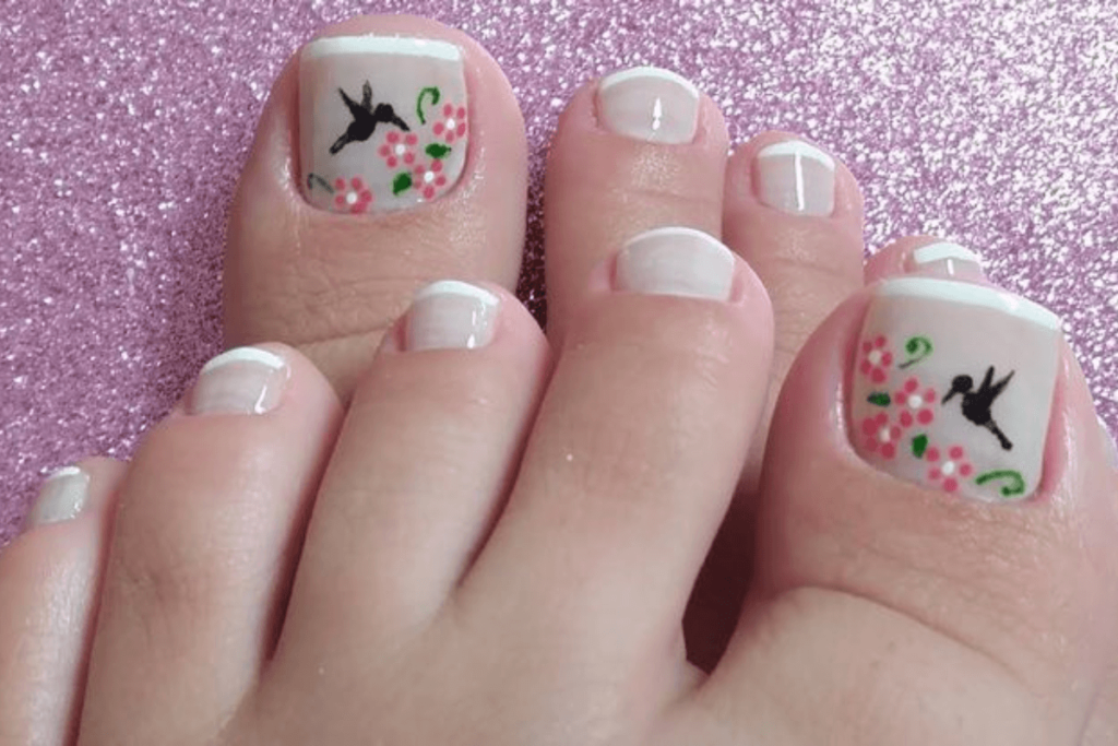 Unhas do Pé Decoradas com Flores Hoje!